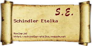 Schindler Etelka névjegykártya